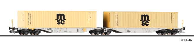 Tillig 18077 - TT - Containertragwagen MSC, AAE, Ep. VI